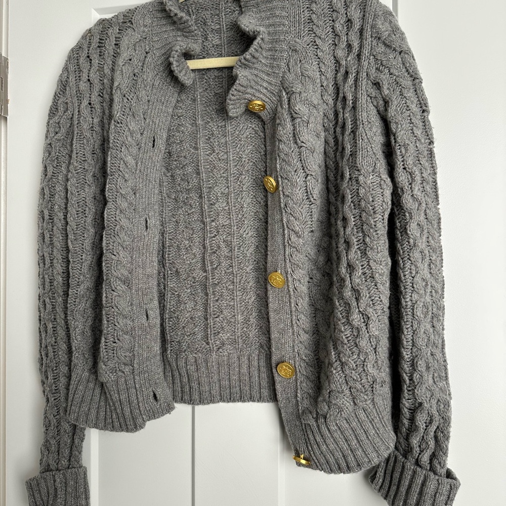 Gray Cable Knit Sweater